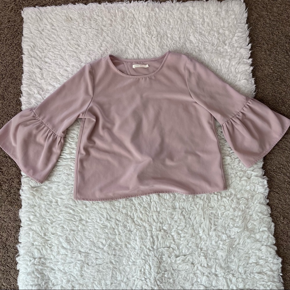 Pazzo lilac bell sleeve blouse, small